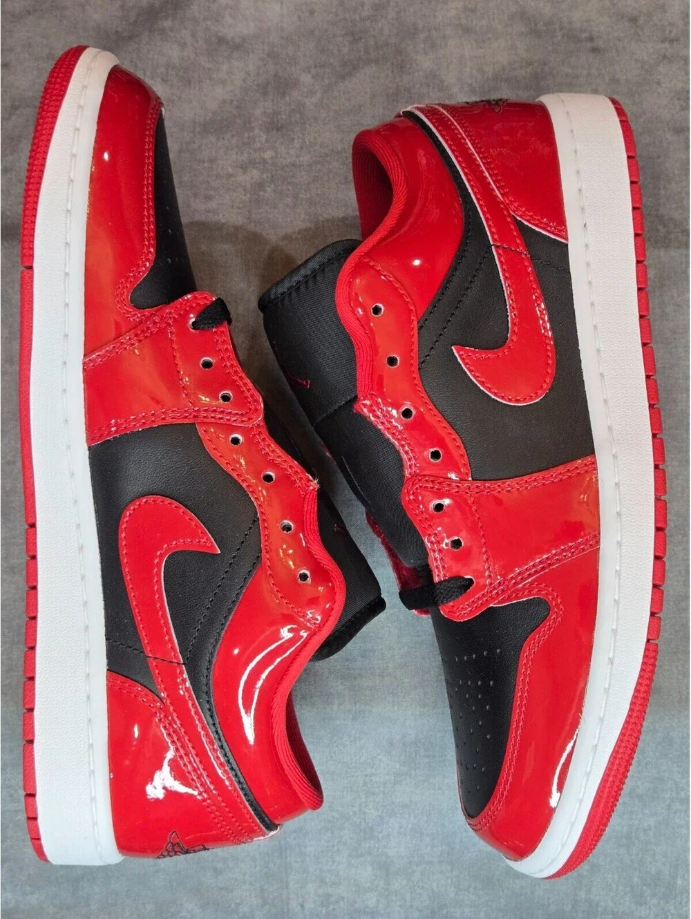 Air Jordan 1 Low SE - Patent Varsity Red Black (HV4089-006) Mens Size 9.5 BRED